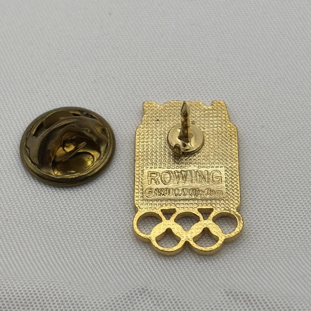 1984 Los Angeles Olympics Rowing‎ Event Lapel Hat Pin White